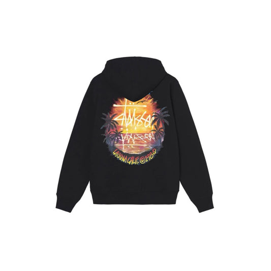 Stu$$y SS24 sunset palm tree scenic graphic print hoodie