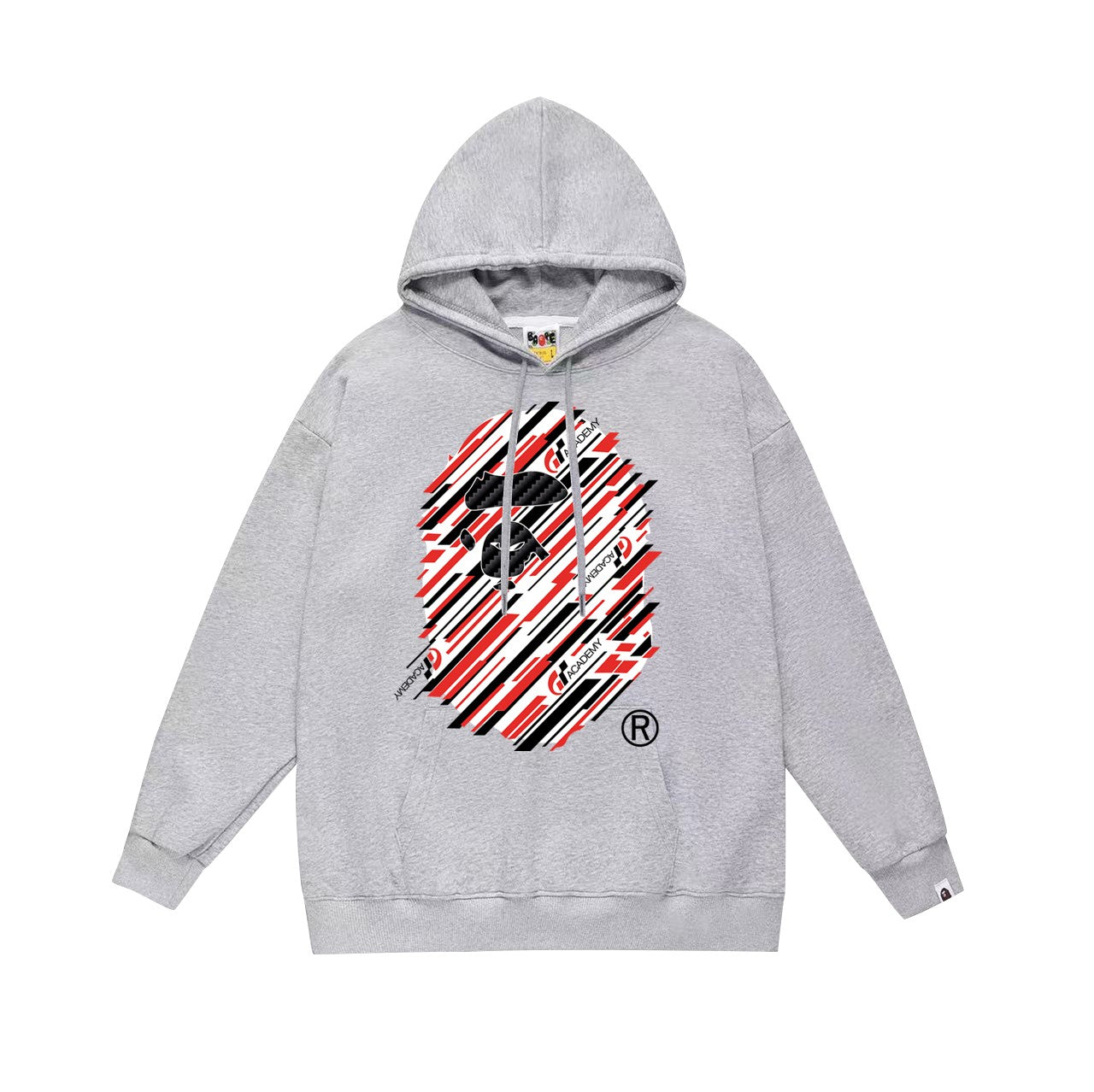 BAPE  Gran Turismo collaboration diagonal-striped Ape Head logo hoodie