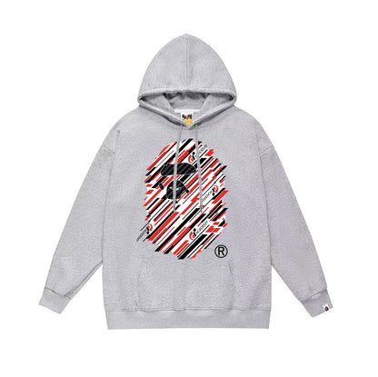 BAPE  Gran Turismo collaboration diagonal-striped Ape Head logo hoodie