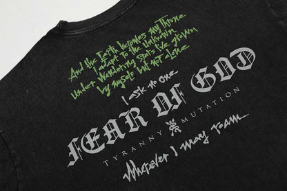 Fear Of God / Essentials style Vintage style Green Storm short sleeves