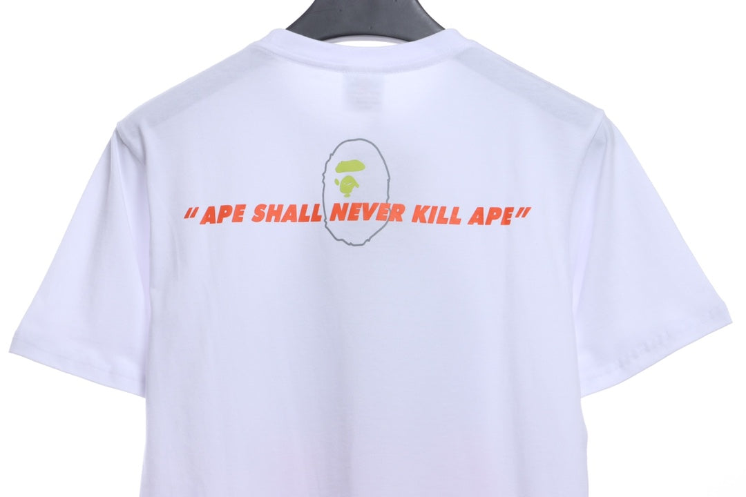 BAPE camouflage ape head pattern hit color letter printing short sleeves