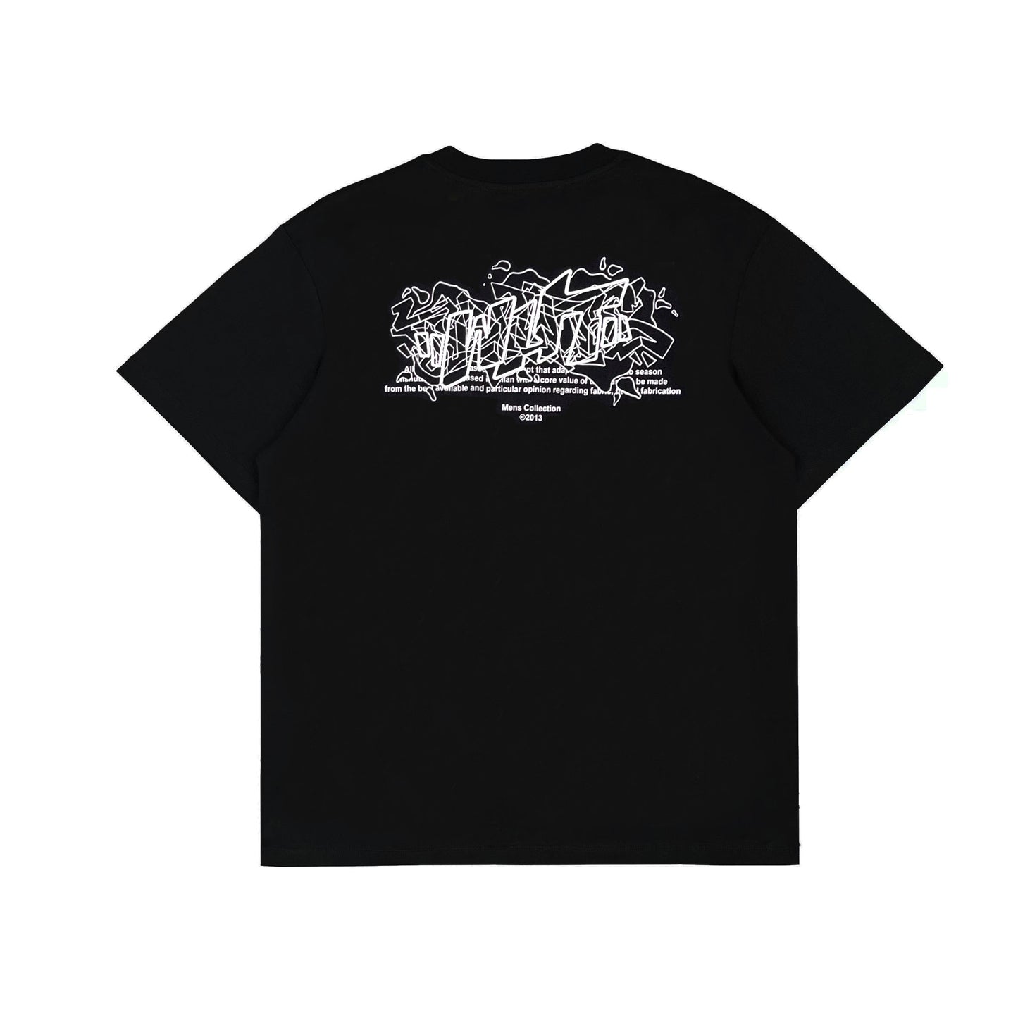 Ow23ss embroidery printing flocking letter short sleeves