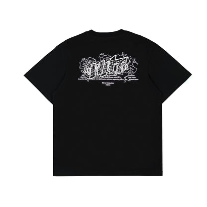 Ow23ss embroidery printing flocking letter short sleeves