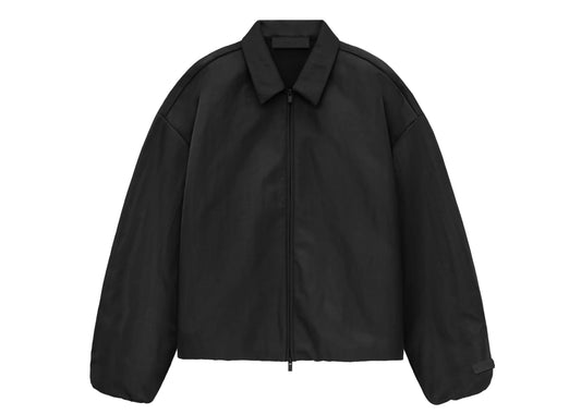 FEAR OF GOD ESSENTIALS 24FW stand collar windbreaker with appliqu茅 letter embroidery.