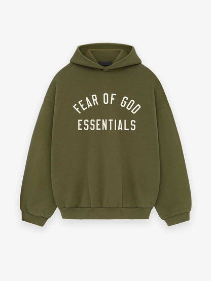 FEAR OF GOD ESSENTIALS 24FW letter print hoodie.
