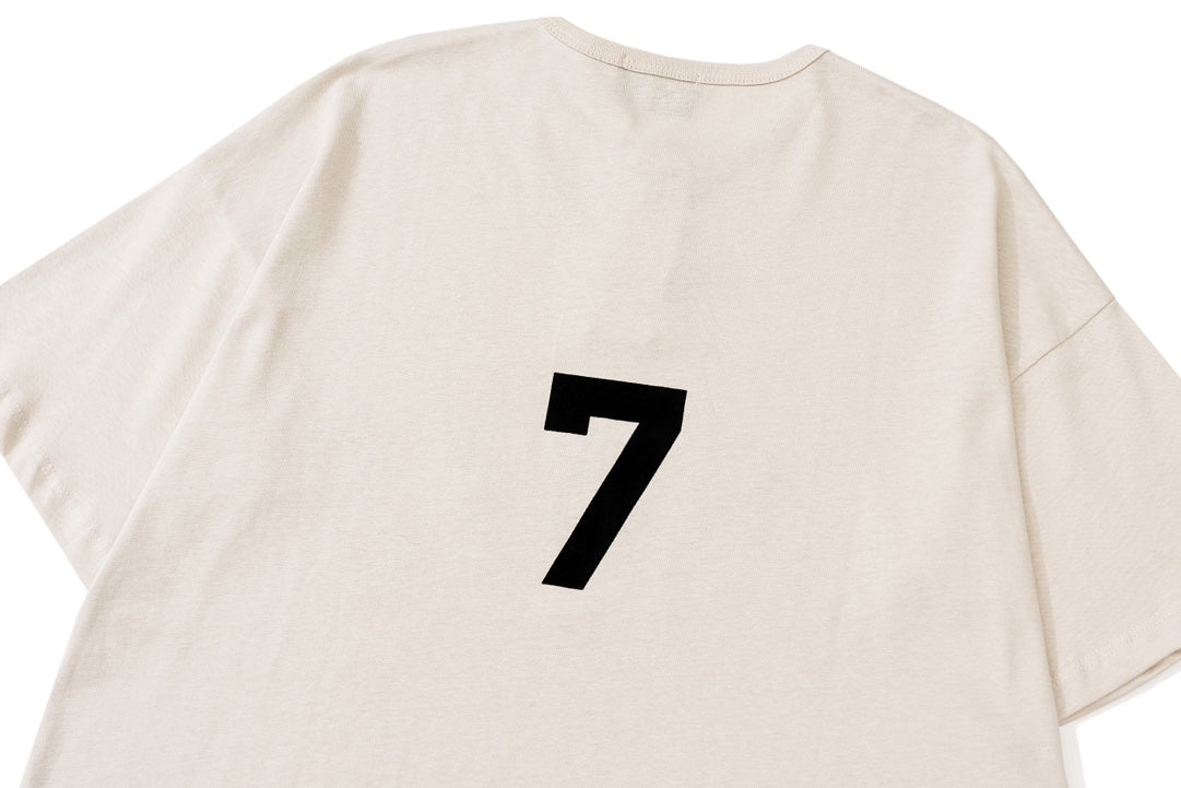 FEAR OF GOD GRAYS Henley collar letter flocking print short T-shirt