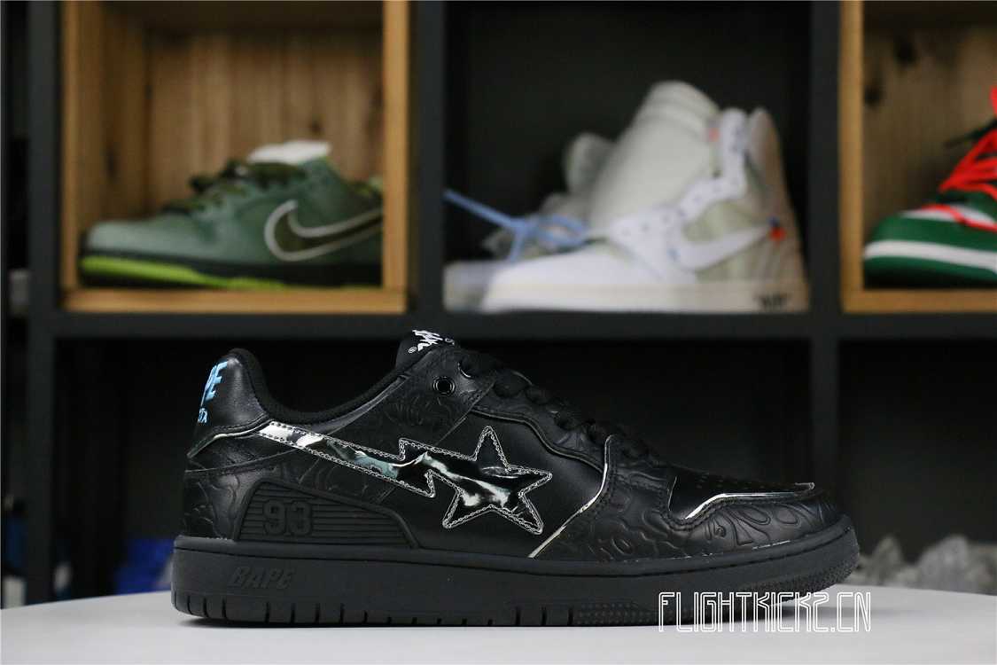 A Bathing Ape Bape SK8 Sta Black Silver