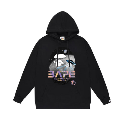 BAPE Mid-Autumn Moon and Autumn Scenery Ape Head UFO holographic logo hoodie