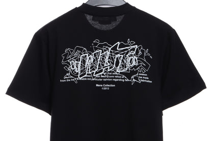 OW embroidery flocking print pattern short sleeve