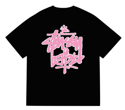 BAPEStuss! Pink Color logo lettering Tee