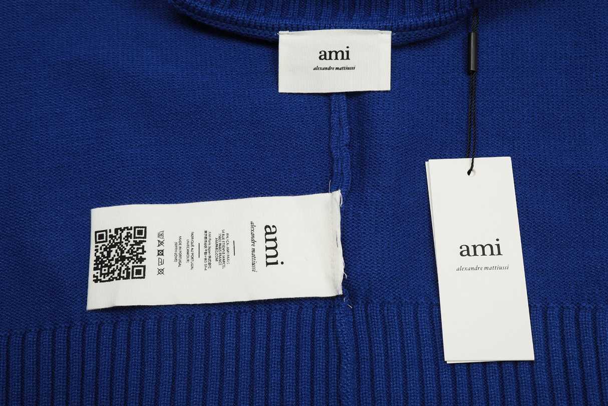 Am1 2024SS classic blue jacquard big heart turtleneck sweater ONSMI35I
