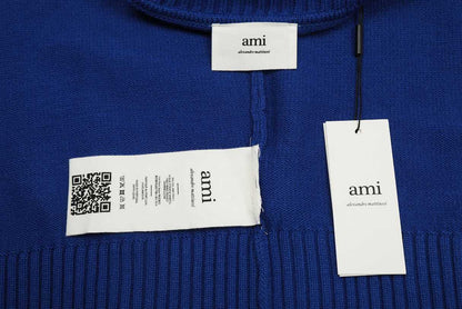 Am1 2024SS classic blue jacquard big heart turtleneck sweater ONSMI35I