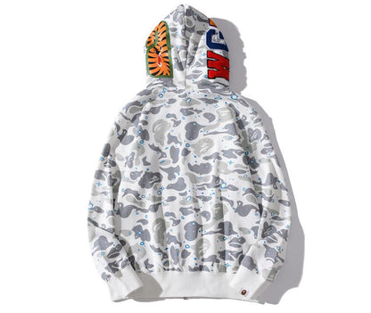 Bape Camo Double Shark Full Zip Hoodie
