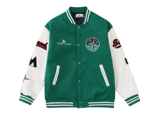 Stone 1Sland stone island splicing baseball tweed jacket