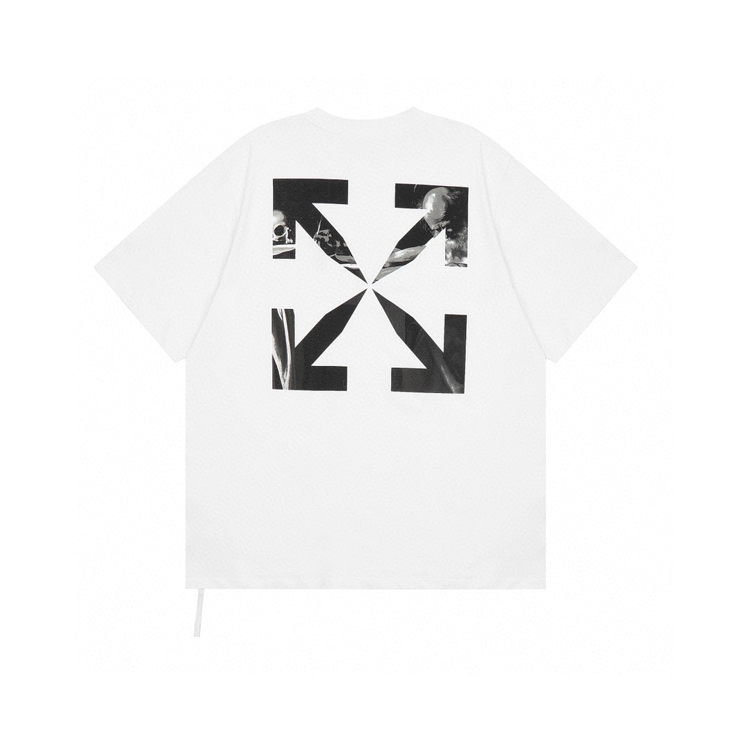 Ow Caravaggio black and white religious short sleeves MSATXSI1