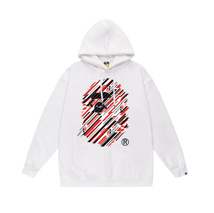 BAPE  Gran Turismo collaboration diagonal-striped Ape Head logo hoodie