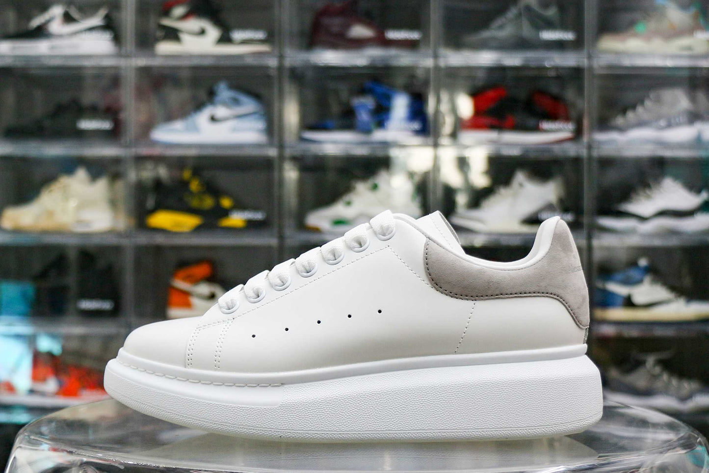 Alexander McQueen Oversized Sneaker White Grey Suede