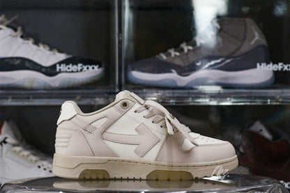 Off-White White & Beige Out Of Office Sneakers