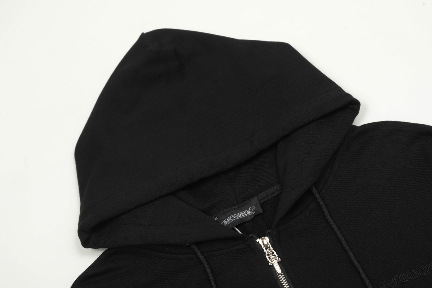 Chrome Hearts black embroidered and printed heavy-duty zip-up hoodie NU1XCWYD