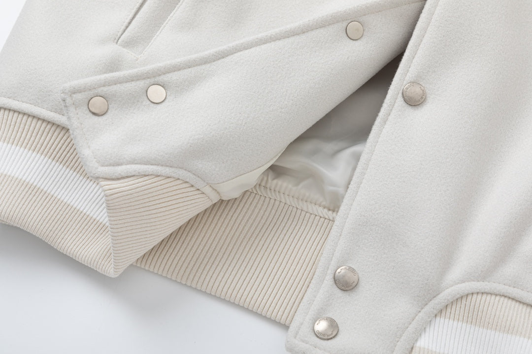 Off-White Embroidered Patchwork Leather White Jacket