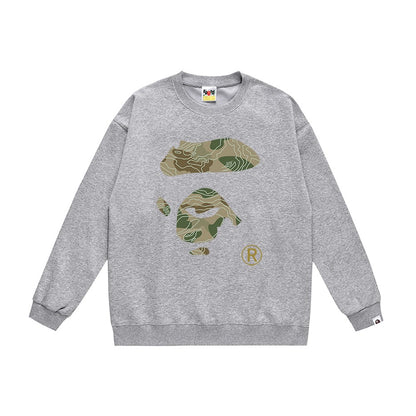 BAPE camo Ape Face logo graphic crewneck sweatshirt