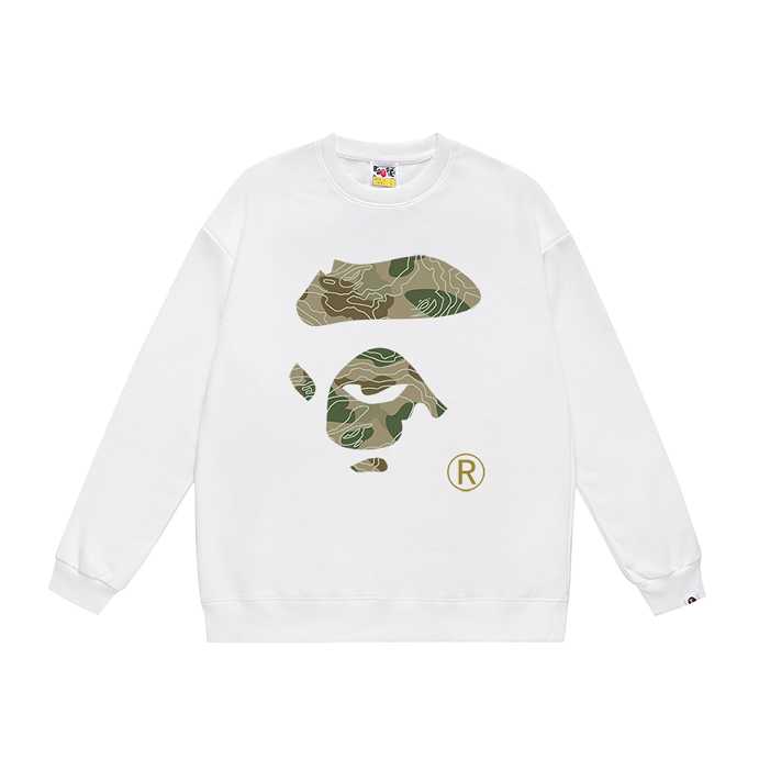 BAPE camo Ape Face logo graphic crewneck sweatshirt