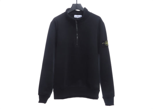 Stone Island Stand Collar Half Zip Long Sleeve Sweatshirt