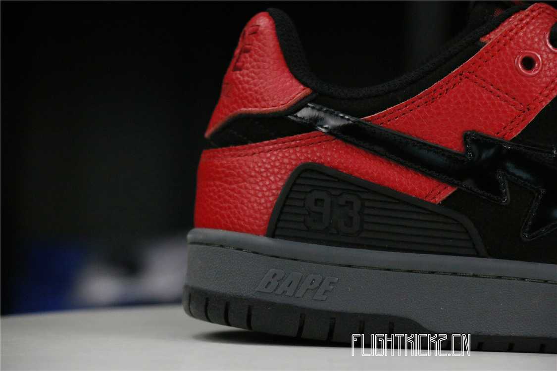 OFF-WHITE A Bathing Ape Bape SK8 Sta Red Black