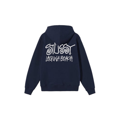 Stu$$y LAGUNA BEACH short-sleeve hoodie with script logo graphic print