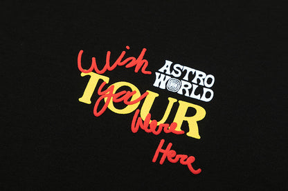 Travis Scott Cactus Jack Astroworld Logo solid color letter printing short sleeves