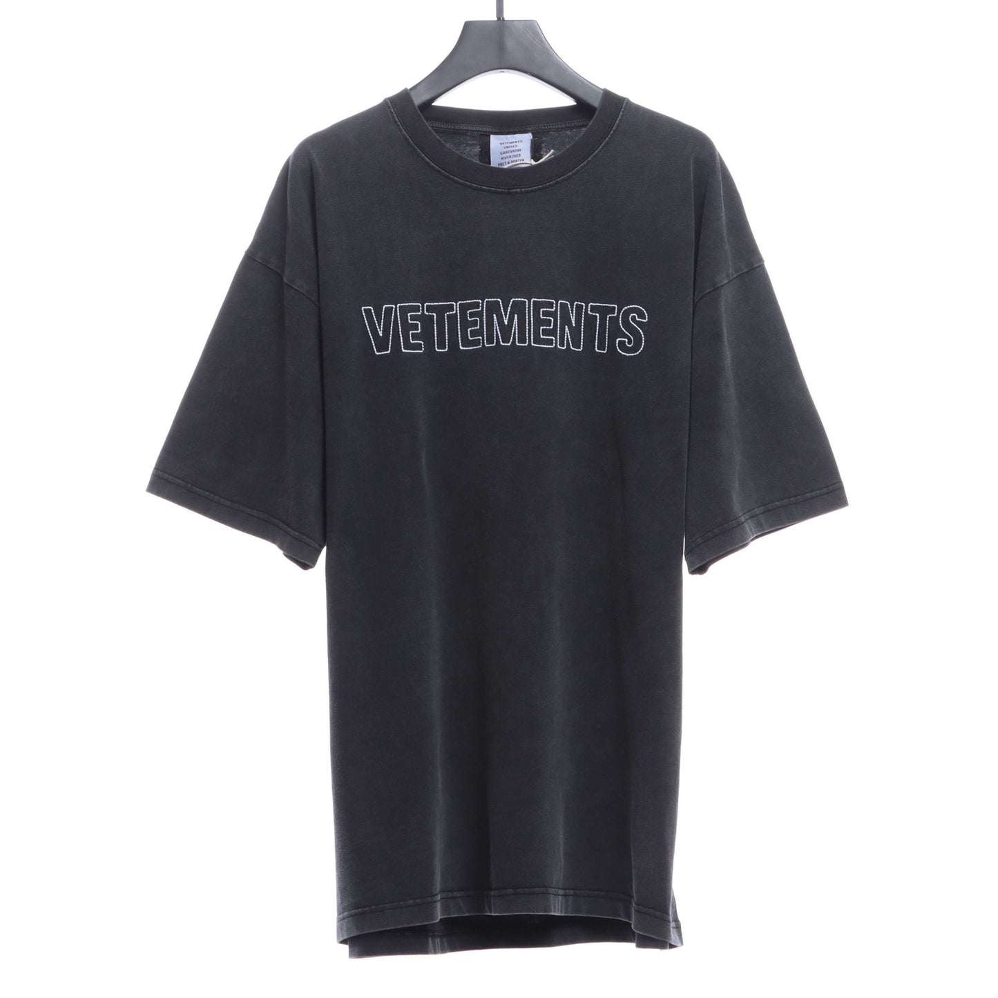 Vetements 23SS Washed Letter Embroidered Short Sleeve T-Shirt