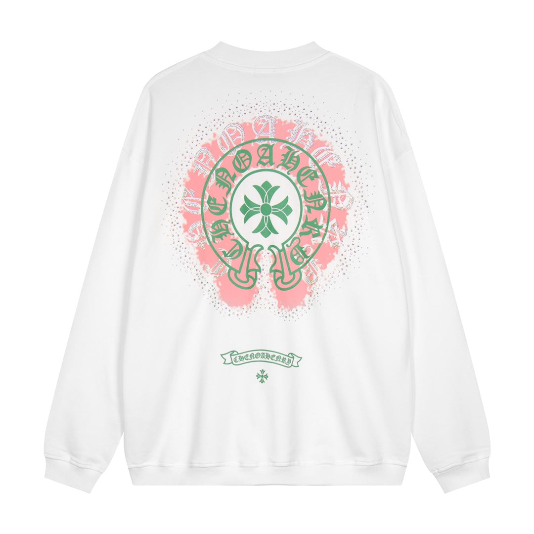 Chrome Hearts latest heavy-weight basic crewneck sweatshirt in white OYP1C7DU