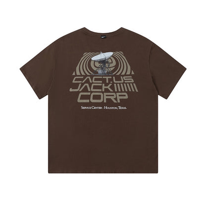 Travis Scott Solid color letter pattern printing short sleeves