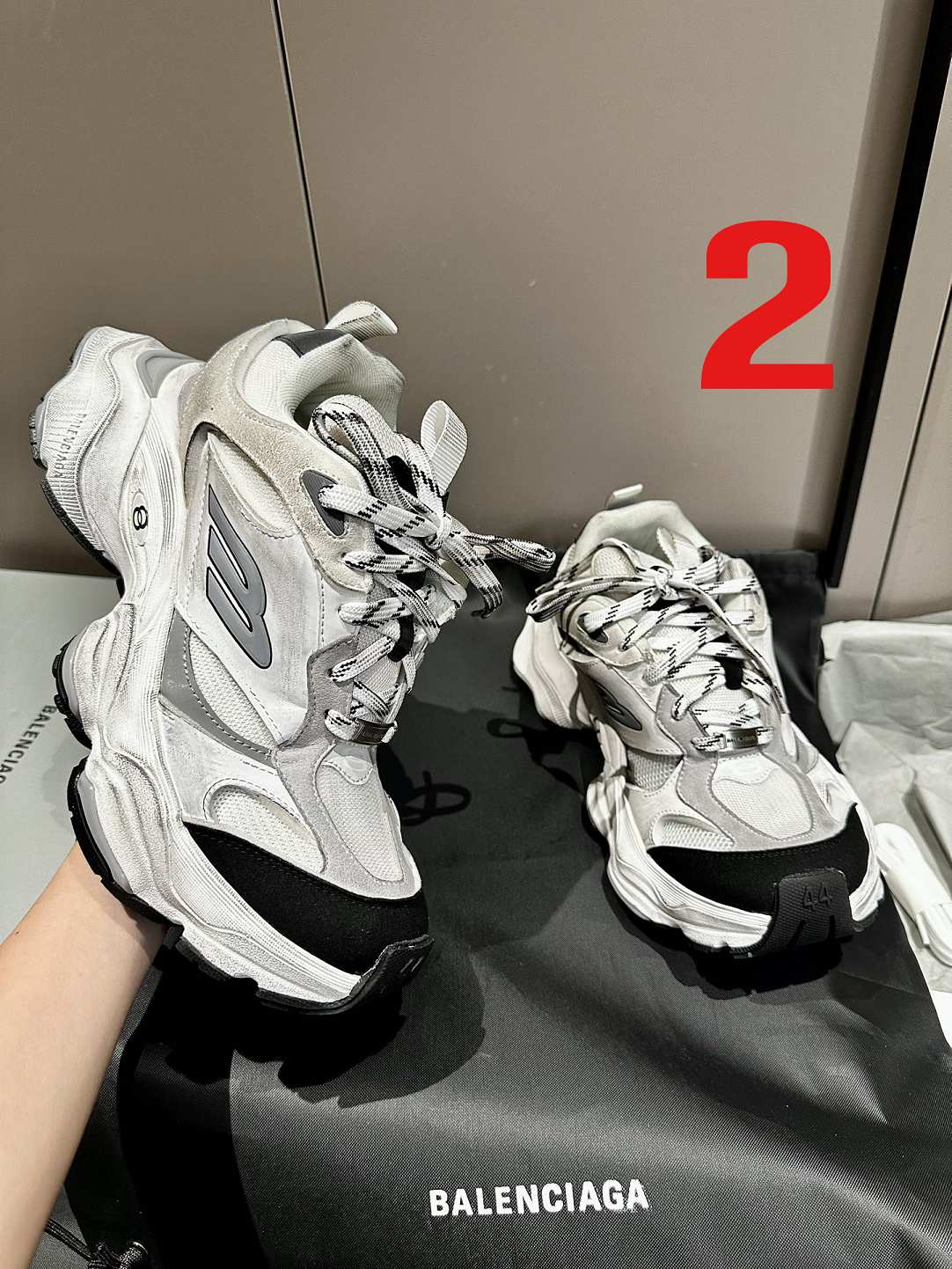 Balenciag* Cargo Sneaker Grey Black Yellow
