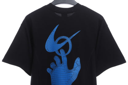 Nike co-OW asymmetrical hem letter printing short sleeves