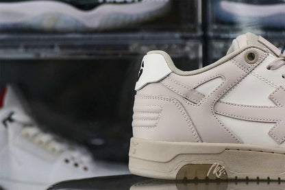 Off-White White & Beige Out Of Office Sneakers