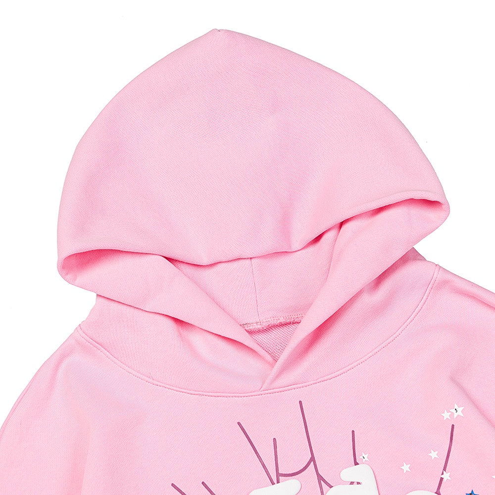 Sp5der pink hoodie.