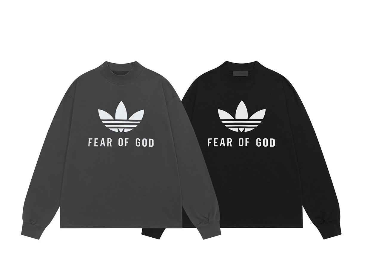 Fear of god x Adidas 1930 flocking print long-sleeved Tee