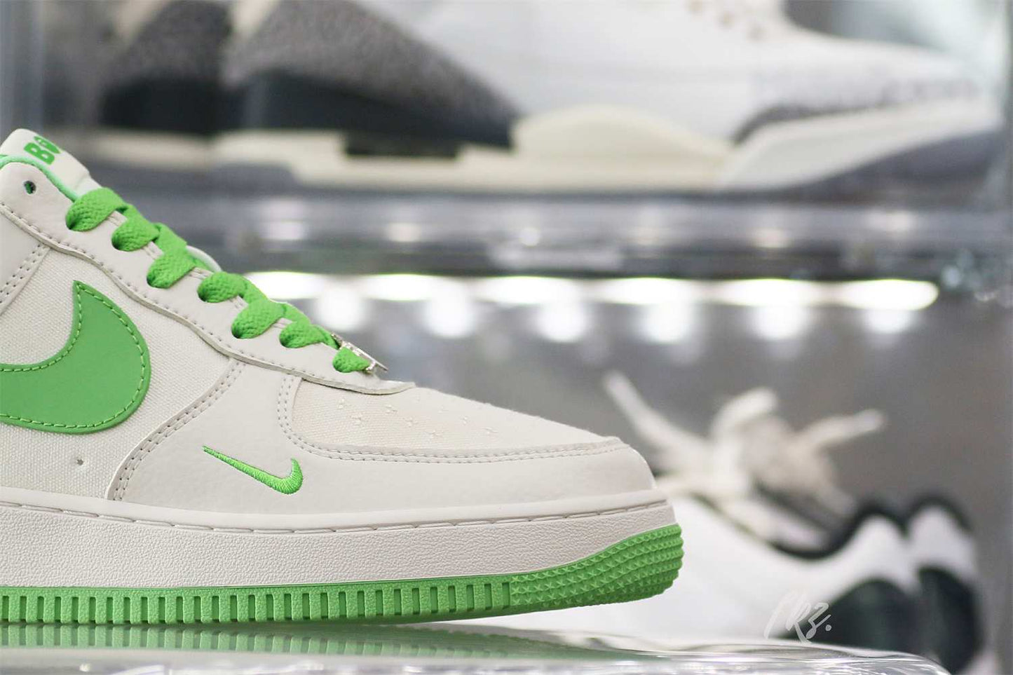 Bape X Nike Air Force 1 White Green Custom shoes
