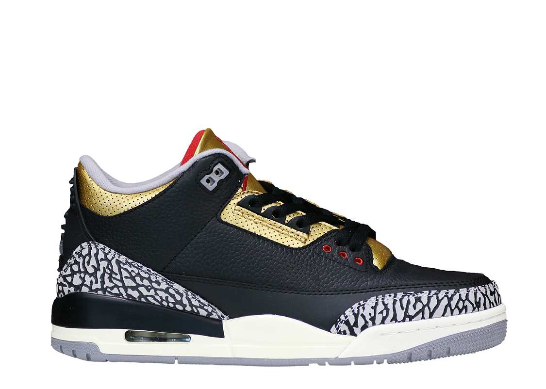 Air Jordan 3 Black Cement Gold 2022