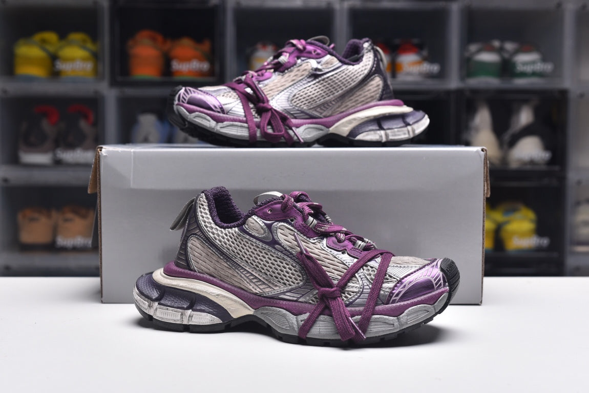 Balenciag* Cargo Sneaker Grey Purple