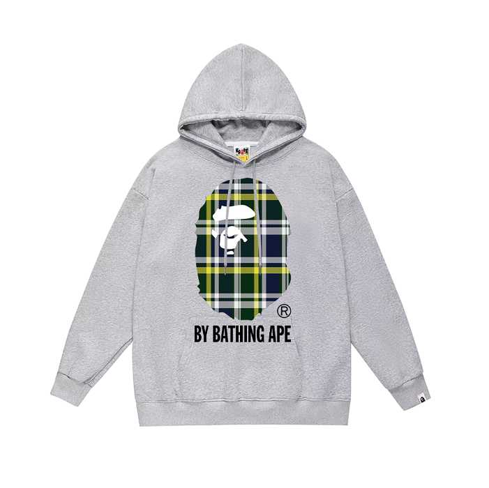 BAPE plaid Ape Head logo hoodie