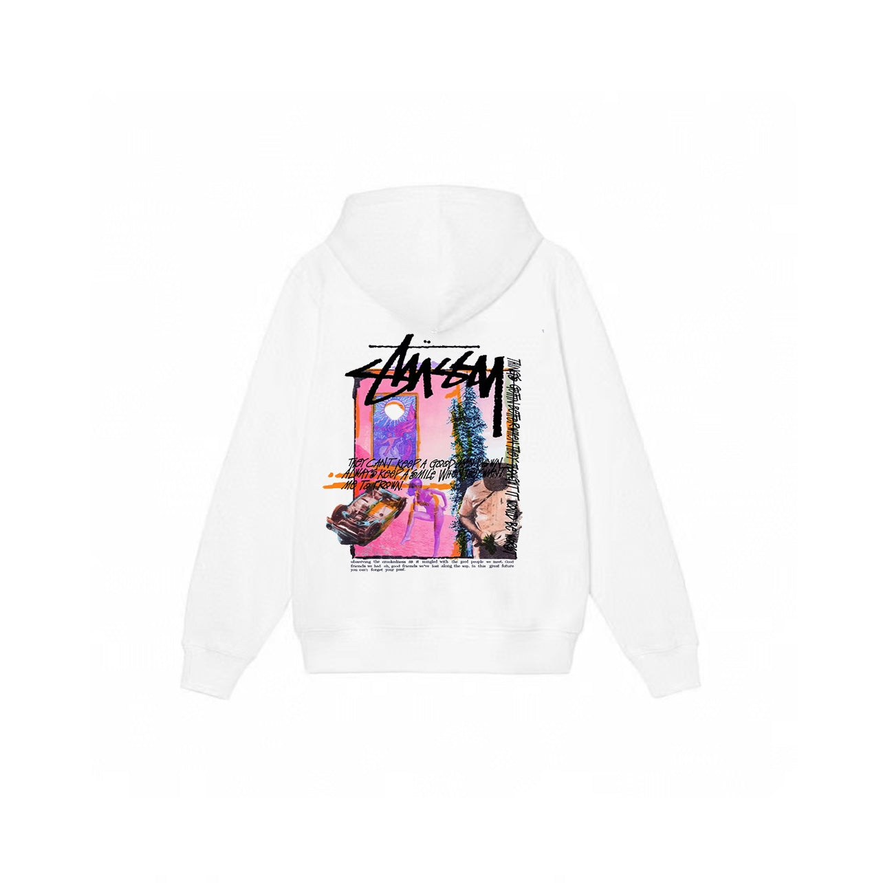 Stussy Daydream Graffiti Print Zipper Hoodie